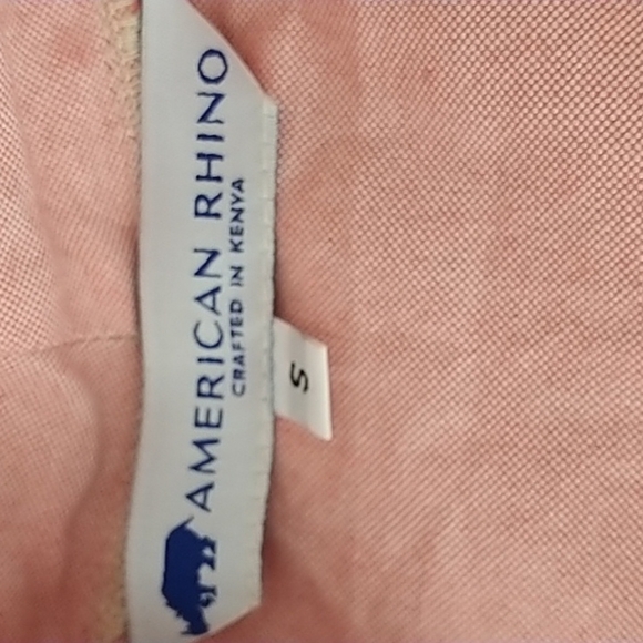 American Rhino Short Cotton Peach Robe Made in Kenya sz S - Picture 7 of 10